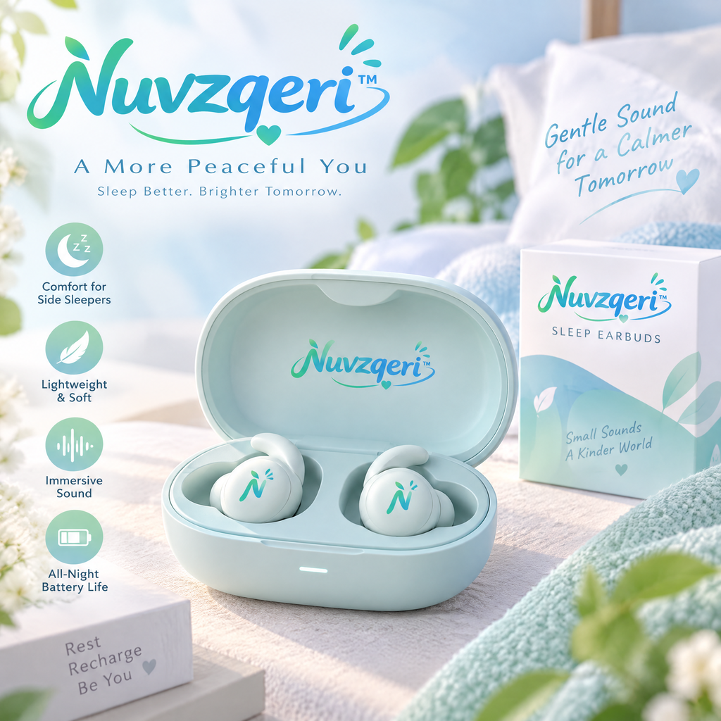 Nuvzqeri™ Wireless Sleep Earbuds with Fit Wings - Mint — product overview