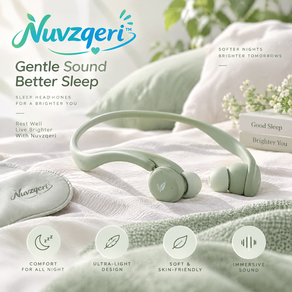 Nuvzqeri™ Behind-the-Head Sleep Headphones - Sage Green — product overview